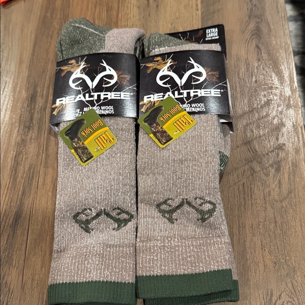 Realtree Merino Wool Socks - Olive and Beige
